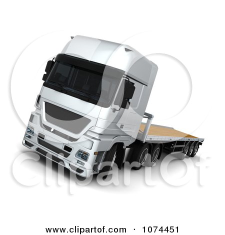 Clipart 3d Flatbed Lorry Truck 1 - Royalty Free CGI Illustration by KJ Pargeter