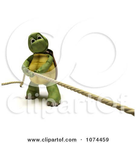 Clipart 3d Tortoise Pulling A Rope - Royalty Free CGI Illustration by KJ Pargeter
