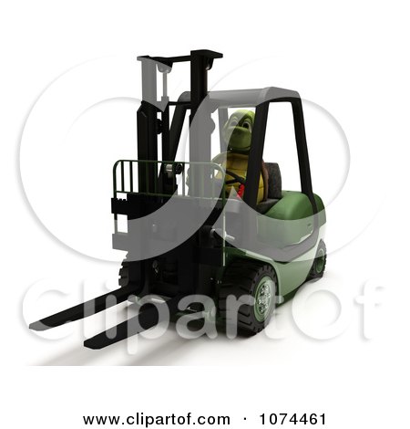Clipart 3d Tortoise Operating A Forklift - Royalty Free CGI Illustration by KJ Pargeter