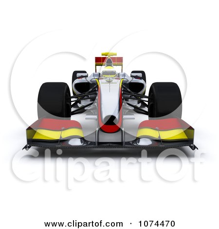 Clipart 3d Silver F1 Race Car - Royalty Free CGI Illustration by KJ Pargeter