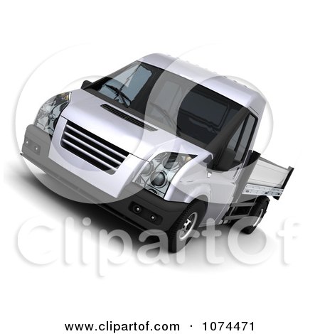 Clipart 3d Silver Flat Bed Truck - Royalty Free CGI Illustration by KJ Pargeter