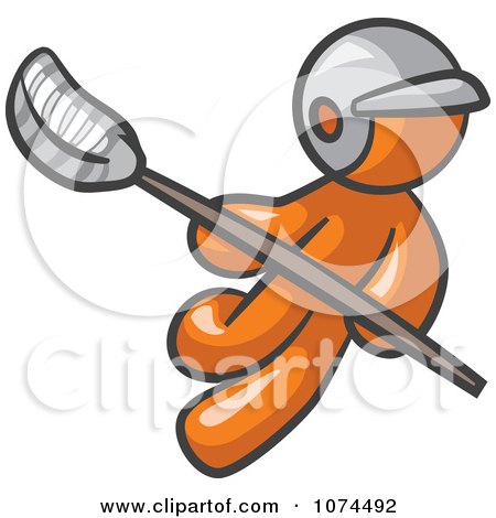 Clipart Orange Man Lacross Player - Royalty Free Illustration by Leo Blanchette