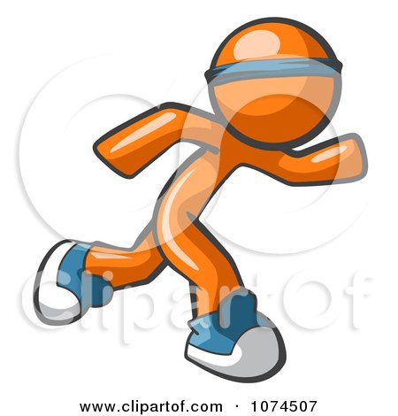 Clipart Orange Man Runner - Royalty Free Vector Illustration by Leo Blanchette