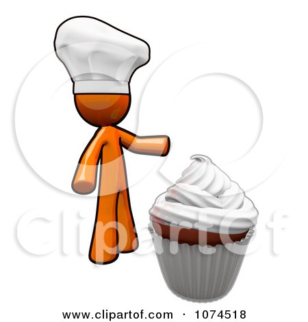 Clipart Orange Man Chef By A Cupcake - Royalty Free Illustration by Leo Blanchette