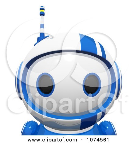 Clipart Cute 3d Blueberry Robot - Royalty Free CGI Illustration by Leo Blanchette