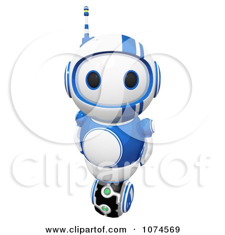 Clipart Cute 3d Blueberry Bot - Royalty Free CGI Illustration by Leo Blanchette