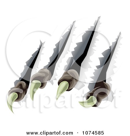 Clipart Werewolf Claws Shredding Through Metal - Royalty Free Vector Illustration by AtStockIllustration