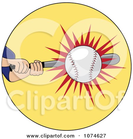Clipart Baseball Batter Hitting A Ball - Royalty Free Vector Illustration by Pams Clipart