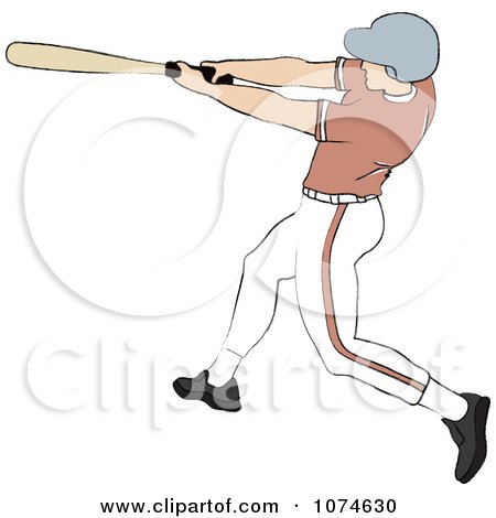 Clipart Baseball Batter Caucasian Man - Royalty Free Vector Illustration by Pams Clipart