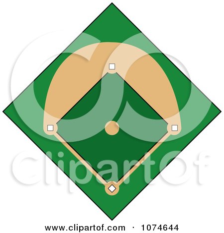 Clipart Baseball Diamond Field 1 - Royalty Free Vector Illustration by Pams Clipart