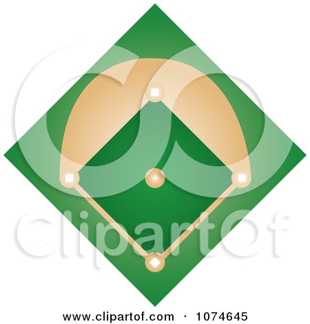 Clipart Baseball Diamond Field 2 - Royalty Free Vector Illustration by Pams Clipart