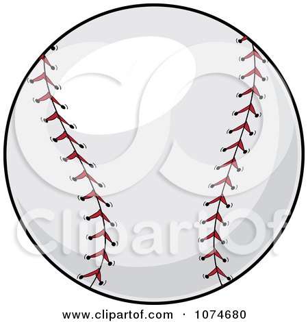 Clipart Red Stitched Baseball - Royalty Free Vector Illustration by Pams Clipart