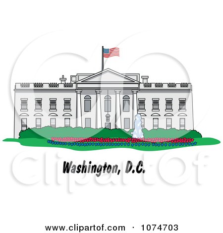 Clipart The White House Building In Washington DC - Royalty Free Vector Illustration by Andy Nortnik