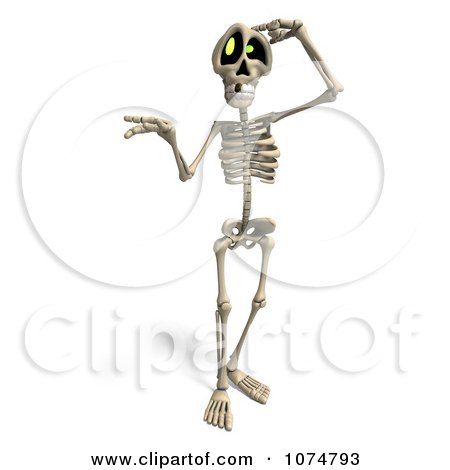 Clipart 3d Skeleton Scratching His Head - Royalty Free CGI Illustration by Ralf61