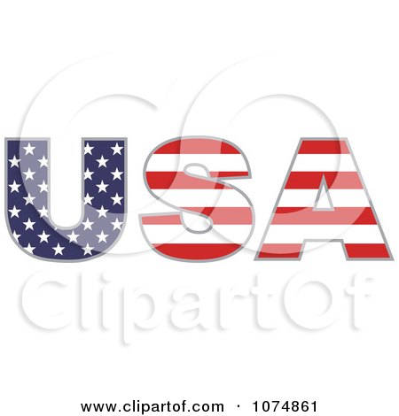 Clipart American Flag Patterned USA - Royalty Free Vector Illustration by Prawny