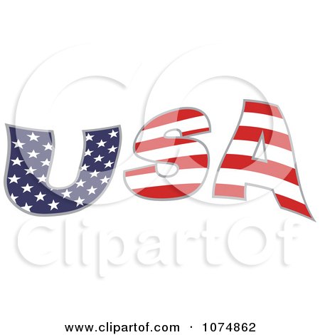 Clipart Wavy American Flag Patterned USA - Royalty Free Vector Illustration by Prawny