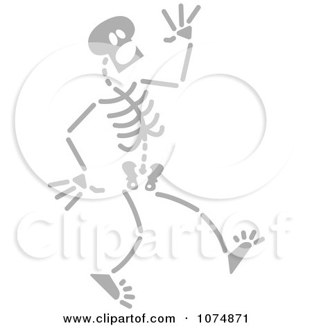 Clipart Gray Scared Skeleton - Royalty Free Vector Illustration by Zooco