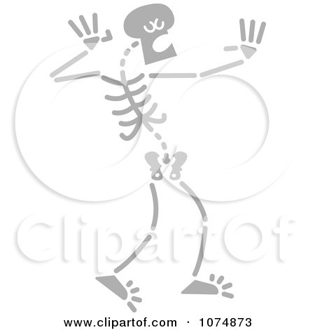 Clipart Gray Skeleton Singing - Royalty Free Vector Illustration by Zooco