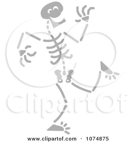 Clipart Gray Skeleton Laughing - Royalty Free Vector Illustration by Zooco