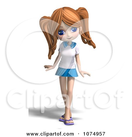 Clipart 3d Teenage Private School Girl Posing - Royalty Free CGI Illustration by Ralf61