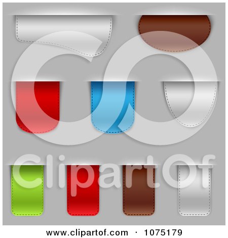 Clipart 3d Bookmark Tags On Gray - Royalty Free Vector Illustration by dero