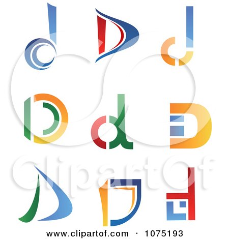 Clipart Colorful Abstract Letter D Logos - Royalty Free Vector Illustration by Vector Tradition SM