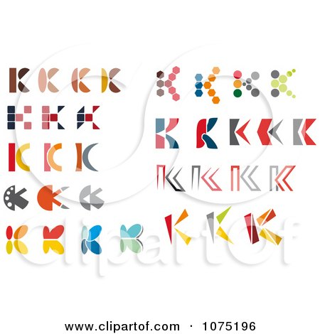 Clipart Colorful Abstract Letter K Logos - Royalty Free Vector Illustration by Vector Tradition SM