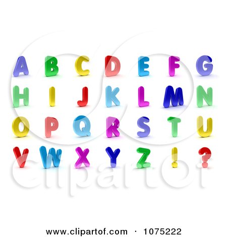 Clipart 3d Colorful Alphabet Magnet Capital Letters - Royalty Free CGI Illustration by stockillustrations