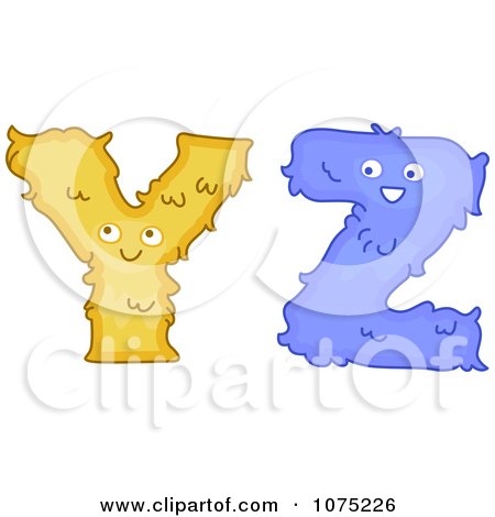 Clipart Plush Alphabet Letters Y And Z - Royalty Free Vector Illustration by BNP Design Studio