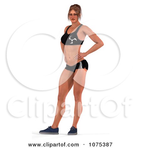 Clipart 3d Health Fit And Strong Athletic Woman Standing - Royalty Free CGI Illustration by Ralf61