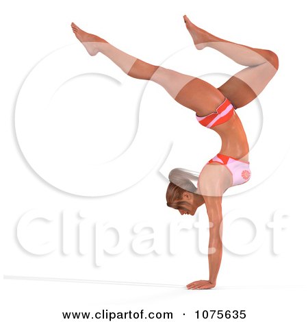 Clipart 3d Health Fit And Strong Athletic Woman Doing A Handstand 2 - Royalty Free CGI Illustration by Ralf61