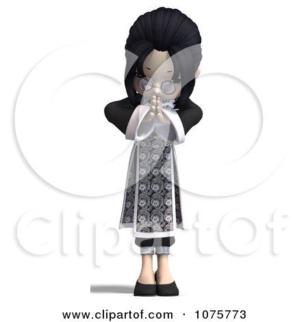 Clipart Asian Girl In A Black Dress 1 - Royalty Free CGI Illustration by Ralf61