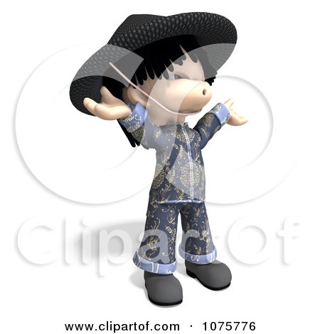 Clipart 3d Asian Boy In Blue Clothing 4 - Royalty Free CGI Illustration by Ralf61