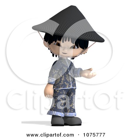 Clipart 3d Asian Boy In Blue Clothing 1 - Royalty Free CGI Illustration by Ralf61