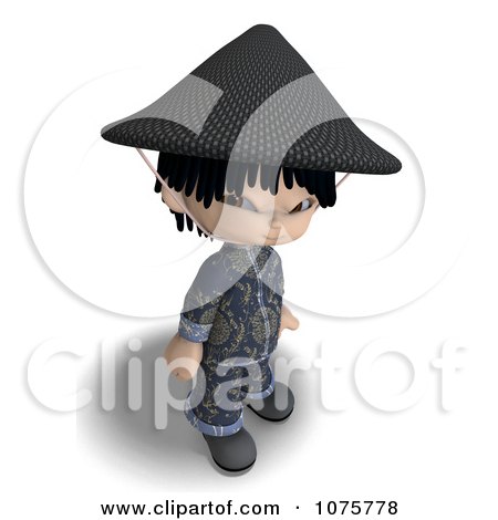 Clipart 3d Asian Boy In Blue Clothing 2 - Royalty Free CGI Illustration by Ralf61