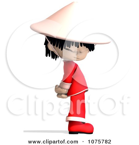 Clipart 3d Asian Boy In Red Clothing 2 - Royalty Free CGI Illustration by Ralf61