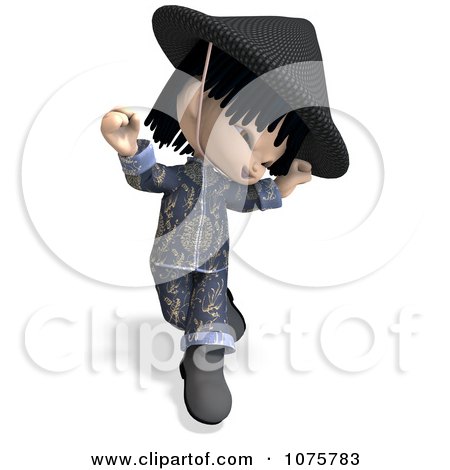 Clipart 3d Asian Boy In Blue Clothing 5 - Royalty Free CGI Illustration by Ralf61