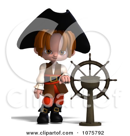 Clipart 3d Pirate Boy By A Helm - Royalty Free CGI Illustration by Ralf61