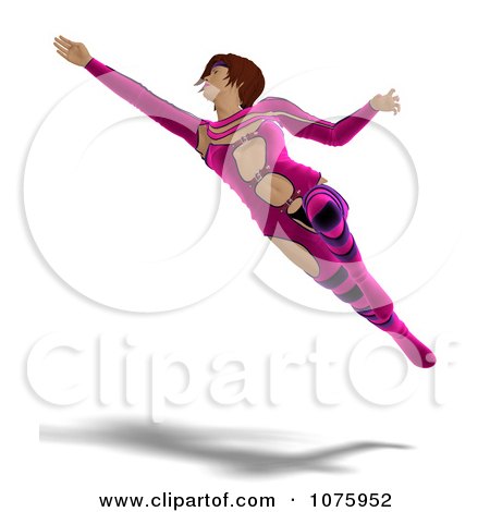 Clipart 3d Futuristic Woman Flying In A Pink Suit - Royalty Free CGI Illustration by Ralf61