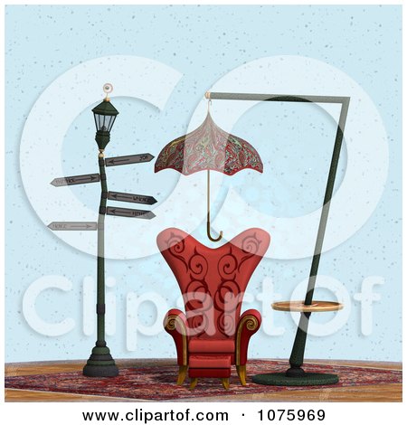 Clipart 3d Chair At A Weird Bus Stop 8 - Royalty Free CGI Illustration by Ralf61