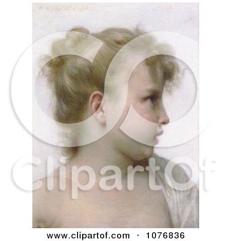Profile of a Little Blond Girl, by William-Adolphe Bouguereau - Royalty Free Historical Clip Art  by JVPD