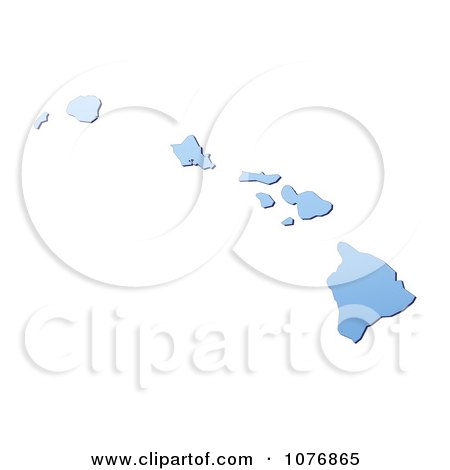Clipart Gradient Blue Hawaii United States Mercator Projection Map - Royalty Free CGI Illustration by Jiri Moucka
