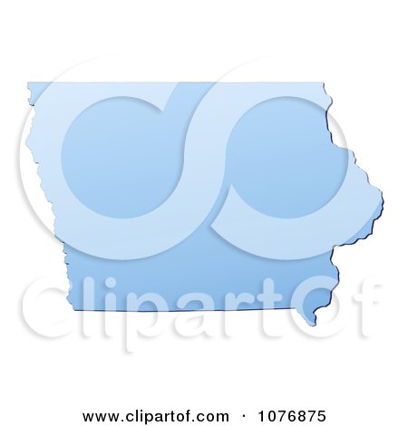 Clipart Gradient Blue Iowa United States Mercator Projection Map - Royalty Free CGI Illustration by Jiri Moucka