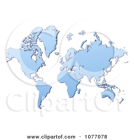 Clipart Gradient Blue World Atlas Mercator Projection Map - Royalty Free CGI Illustration by Jiri Moucka