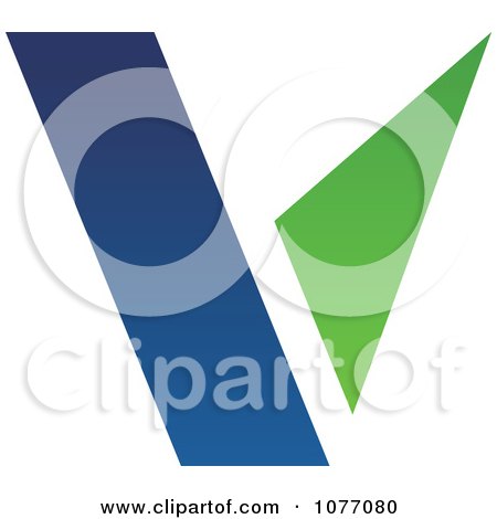 Clipart Blue And Green Letter V Logo - Royalty Free Vector Illustration by cidepix