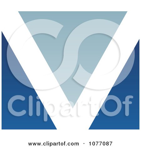 Clipart Blue And White Letter V Logo - Royalty Free Vector Illustration by cidepix