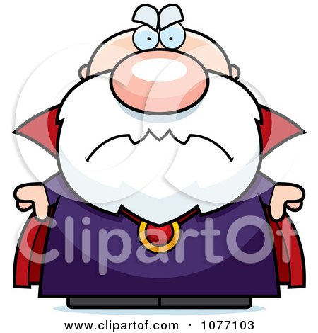 Clipart Mad Bald Wizard - Royalty Free Vector Illustration by Cory Thoman