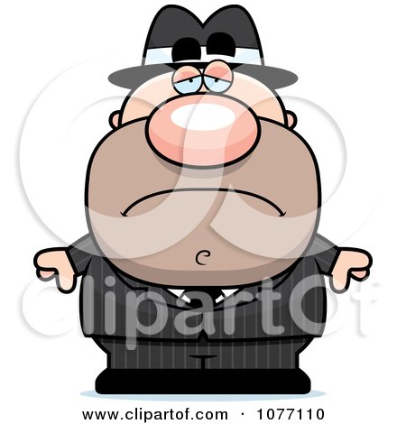 Clipart Sad Mobster - Royalty Free Vector Illustration by Cory Thoman