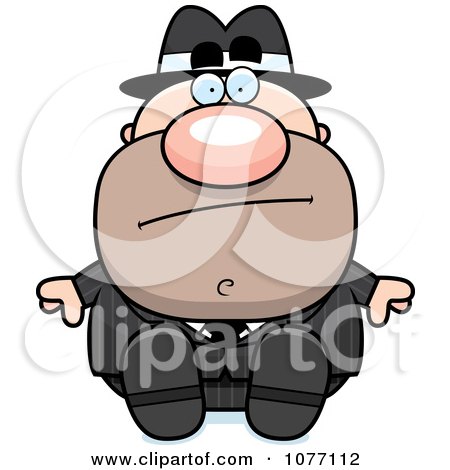 Clipart Sitting Mobster - Royalty Free Vector Illustration by Cory Thoman