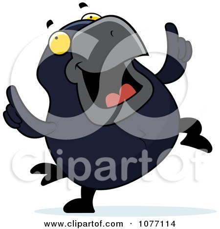 Clipart Crow Doing A Happy Dance - Royalty Free Vector Illustration by Cory Thoman